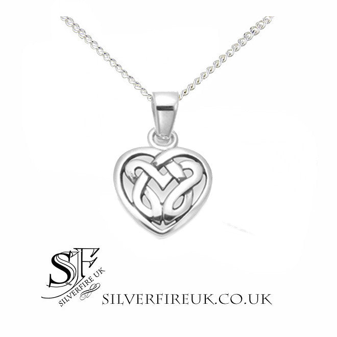 Small Celtic Heart Pendant, Celtic Heart Necklace