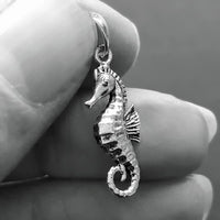 small silver seahorse necklace