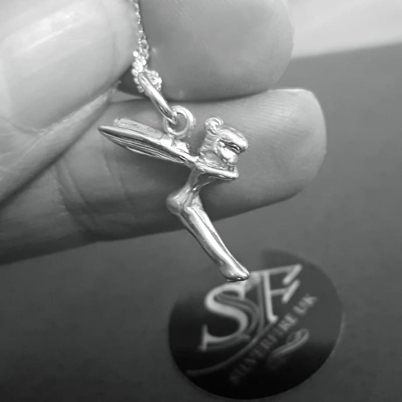 Small Tinkerbell Fairy Necklace, Sterling Silver