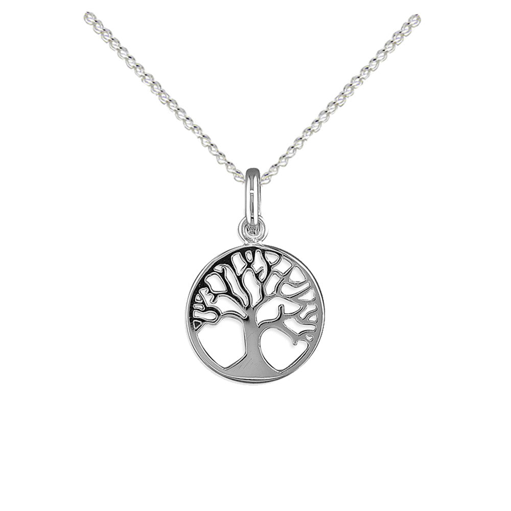small tree of life pendant necklace, 925 silver