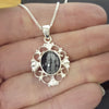 snowflake obsidian silver necklace 