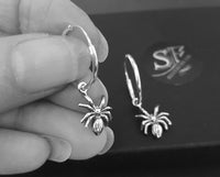 spider hoop earrings