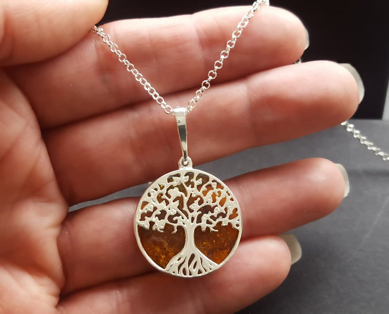 amber tree of life necklace 