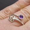 Celtic Knot Trinity Ring With Amethyst, Adjustable