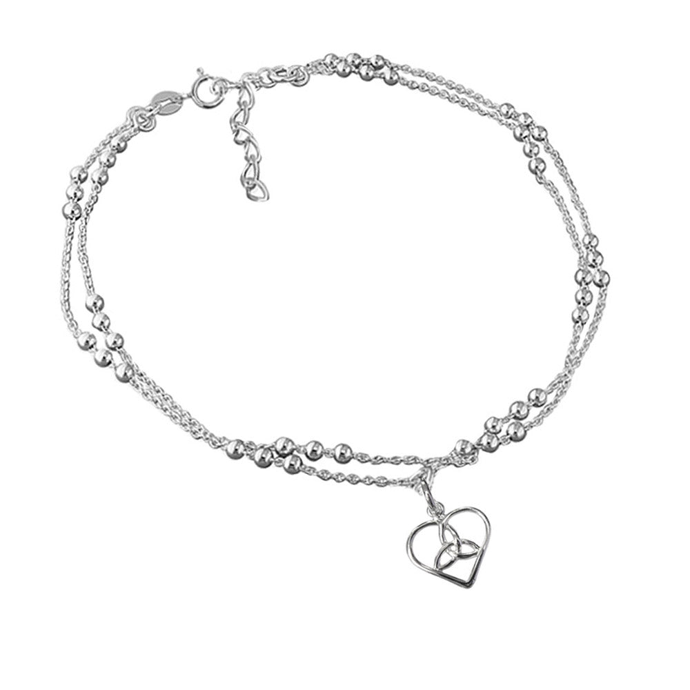 trinity heart celtic anklet 