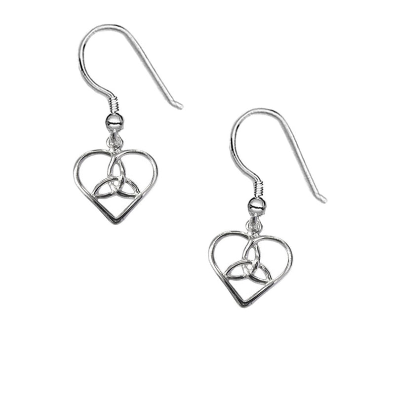 Trinity Heart Celtic Earrings, Celtic dangle earring