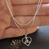 trinity heart silver choker necklace 