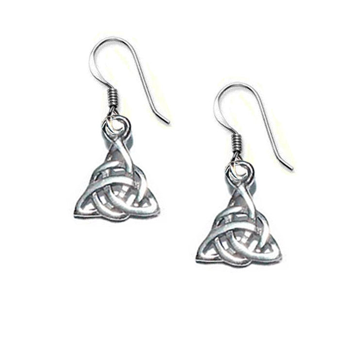 Triquerta Celtic Drop Earrings, Trinity Knot Celtic Dangle Earrings