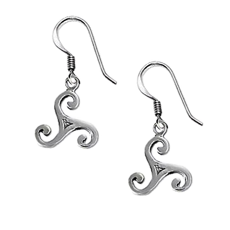 triskele celtic earrings, celtic spiral earrings