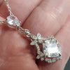 victorian design necklace crystal zirconia 