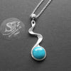 wave silver necklace with turquoise